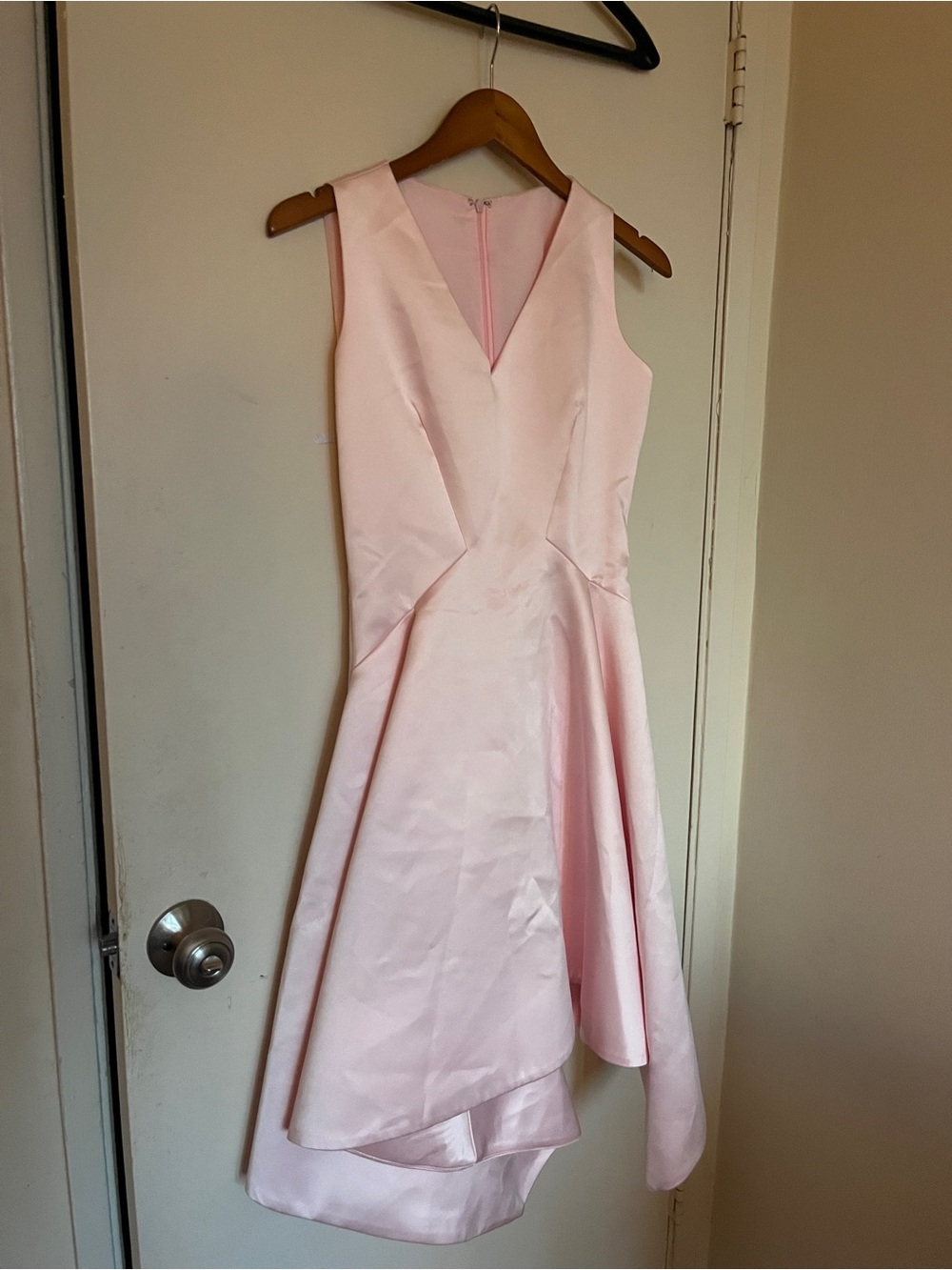 Classic V-Neck Pink A-Line Dress